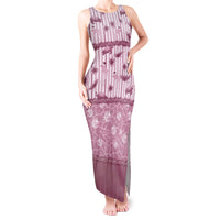 Hawaii Christmas In July Tank Maxi Dress Dusty Pink Mele Kalikimaka Sea Animals
