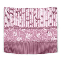 Hawaii Christmas In July Tapestry Dusty Pink Mele Kalikimaka Sea Animals DT05 - Polynesian Pride