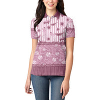 Hawaii Christmas In July Women Polo Shirt Dusty Pink Mele Kalikimaka Sea Animals DT05 - Polynesian Pride