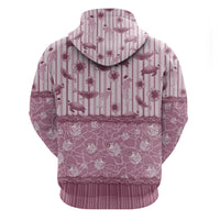 Hawaii Christmas In July Zip Hoodie Dusty Pink Mele Kalikimaka Sea Animals