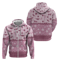 Hawaii Christmas In July Zip Hoodie Dusty Pink Mele Kalikimaka Sea Animals