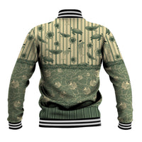 Hawaii Christmas In July Baseball Jacket Olive Green Mele Kalikimaka Sea Animals DT05 - Polynesian Pride