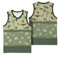 Hawaii Christmas In July Basketball Jersey Olive Green Mele Kalikimaka Sea Animals