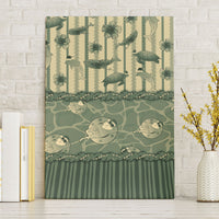 Hawaii Christmas In July Canvas Wall Art Olive Green Mele Kalikimaka Sea Animals DT05 Without Frame Green - Polynesian Pride