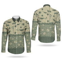 Hawaii Christmas In July Couples Matching Off Shoulder Maxi Dress and Long Sleeve Button Shirt Olive Green Mele Kalikimaka Sea Animals DT05 - Polynesian Pride