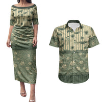 Hawaii Christmas In July Couples Matching Puletasi and Hawaiian Shirt Olive Green Mele Kalikimaka Sea Animals DT05 Green - Polynesian Pride