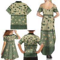 Hawaii Christmas In July Family Matching Summer Maxi Dress and Hawaiian Shirt Olive Green Mele Kalikimaka Sea Animals DT05 - Polynesian Pride