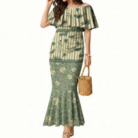 Hawaii Christmas In July Mermaid Dress Olive Green Mele Kalikimaka Sea Animals DT05 Women Green - Polynesian Pride