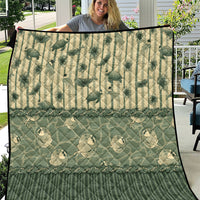 Hawaii Christmas In July Quilt Olive Green Mele Kalikimaka Sea Animals DT05 Green - Polynesian Pride