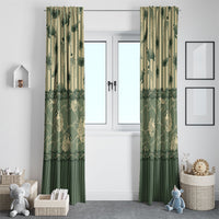 Hawaii Christmas In July Window Curtain Olive Green Mele Kalikimaka Sea Animals