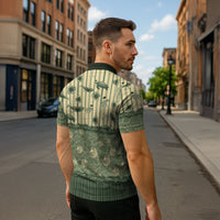 Hawaii Christmas In July Zipper Polo Shirt Olive Green Mele Kalikimaka Sea Animals DT05 - Polynesian Pride