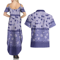 Hawaii Christmas In July Couples Matching Summer Maxi Dress and Hawaiian Shirt Amethyst Purple Mele Kalikimaka Sea Animals DT05 - Polynesian Pride