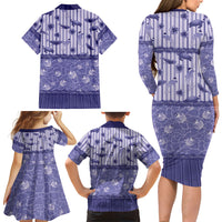 Hawaii Christmas In July Family Matching Long Sleeve Bodycon Dress and Hawaiian Shirt Amethyst Purple Mele Kalikimaka Sea Animals DT05 - Polynesian Pride