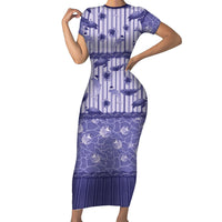 Hawaii Christmas In July Family Matching Short Sleeve Bodycon Dress and Hawaiian Shirt Amethyst Purple Mele Kalikimaka Sea Animals DT05 Mom's Dress Purple - Polynesian Pride