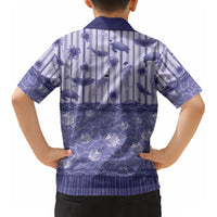 Hawaii Christmas In July Kid Hawaiian Shirt Amethyst Purple Mele Kalikimaka Sea Animals DT05 - Polynesian Pride
