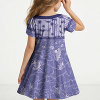 Hawaii Christmas In July Kid Short Sleeve Dress Amethyst Purple Mele Kalikimaka Sea Animals DT05 - Polynesian Pride