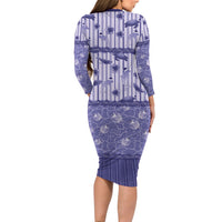 Hawaii Christmas In July Long Sleeve Bodycon Dress Amethyst Purple Mele Kalikimaka Sea Animals DT05 - Polynesian Pride