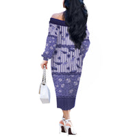 Hawaii Christmas In July Off The Shoulder Long Sleeve Dress Amethyst Purple Mele Kalikimaka Sea Animals DT05 - Polynesian Pride