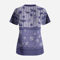 Hawaii Christmas In July Scrub Top Amethyst Purple Mele Kalikimaka Sea Animals DT05 - Polynesian Pride