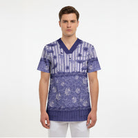 Hawaii Christmas In July Scrub Top Amethyst Purple Mele Kalikimaka Sea Animals DT05 - Polynesian Pride