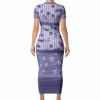 Hawaii Christmas In July Short Sleeve Bodycon Dress Amethyst Purple Mele Kalikimaka Sea Animals DT05 - Polynesian Pride