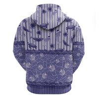Hawaii Christmas In July Zip Hoodie Amethyst Purple Mele Kalikimaka Sea Animals DT05 - Polynesian Pride