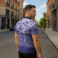 Hawaii Christmas In July Zipper Polo Shirt Amethyst Purple Mele Kalikimaka Sea Animals DT05 - Polynesian Pride