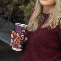 Hawaii Halloween Tumbler Cup Skeleton Pumpkin Hawaiian Flower Tribal DT05 - Polynesian Pride
