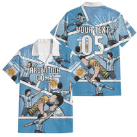 Custom Argentina Football Family Matching Short Sleeve Bodycon Dress and Hawaiian Shirt Goat Comic Style Sun Of May