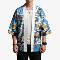 Custom Argentina Football Kimono Goat Comic Style Sun Of May