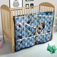 Argentina Football Quilt Goat Comic Style Sun Of May