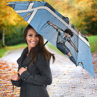 Argentina Football Umbrella Goat Comic Style Sun Of May