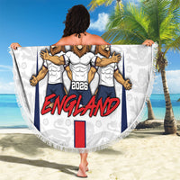 Custom England Football Beach Blanket Three Lions Trophy St George Cross