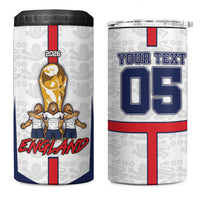 Custom England Football 4 in 1 Can Cooler Tumbler Three Lions Trophy St George Cross