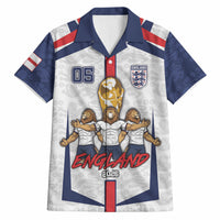 Custom England Football Hawaiian Shirt Three Lions Trophy St George Cross