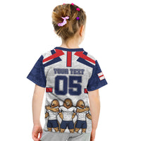 Custom England Football Kid T Shirt Three Lions Trophy St George Cross