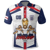 Custom England Football Polo Shirt Three Lions Trophy St George Cross