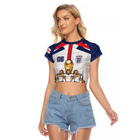 Custom England Football Raglan Cropped T Shirt Three Lions Trophy St George Cross