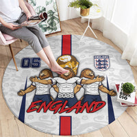 Custom England Football Round Carpet Three Lions Trophy St George Cross