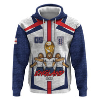 Custom England Football Zip Hoodie Three Lions Trophy St George Cross