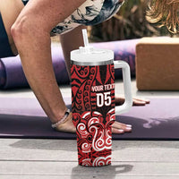 Custom Aotearoa Ngapuhi Tumbler With Handle Maori Pattern New Zealand - Polynesian Pride