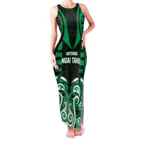 Custom Aotearoa Ngai Tahu Family Matching Tank Maxi Dress and Hawaiian Shirt Maori Pattern New Zealand DT05 Mom's Dress Green - Polynesian Pride
