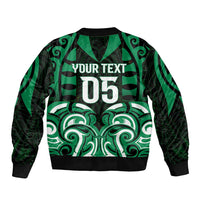 Custom Aotearoa Ngai Tahu Sleeve Zip Bomber Jacket Maori Pattern New Zealand - Polynesian Pride