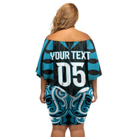 Custom Aotearoa Ngati Porou Family Matching Off Shoulder Short Dress and Hawaiian Shirt Maori Pattern New Zealand DT05 - Polynesian Pride
