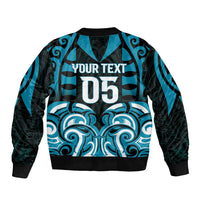 Custom Aotearoa Ngati Porou Sleeve Zip Bomber Jacket Maori Pattern New Zealand DT05 - Polynesian Pride
