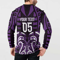 Custom Aotearoa Rangitane Button Sweatshirt Maori Pattern New Zealand - Polynesian Pride