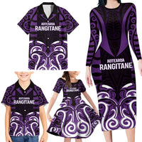 Custom Aotearoa Rangitane Family Matching Long Sleeve Bodycon Dress and Hawaiian Shirt Maori Pattern New Zealand DT05 - Polynesian Pride