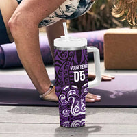 Custom Aotearoa Rangitane Tumbler With Handle Maori Pattern New Zealand - Polynesian Pride