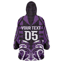 Custom Aotearoa Rangitane Wearable Blanket Hoodie Maori Pattern New Zealand - Polynesian Pride