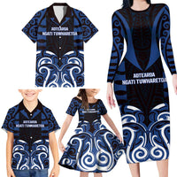 Custom Aotearoa Ngati Tuwharetoa Family Matching Long Sleeve Bodycon Dress and Hawaiian Shirt Maori Pattern New Zealand DT05 - Polynesian Pride
